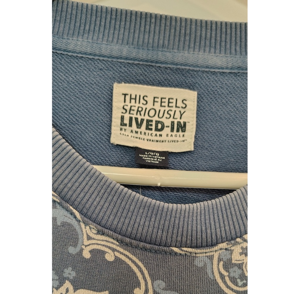 American Eagle Outfitters Blue Big Hug Crew Neck Sweatshirt NWT - Picture 8 of 9